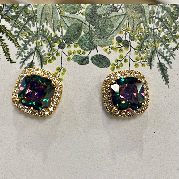 Mystic topaz crystal earrings stud - Picture 3 of 6